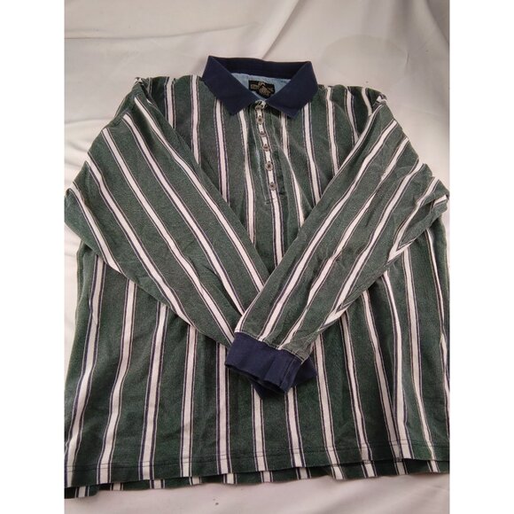 Mens Structure Green White Blue Stripped Pullover Shirt Size XL - Picture 1 of 3